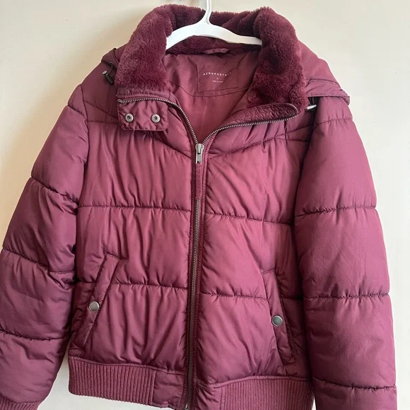 Aéropostale Puffer Jacket – Maroon – Women’s Large - Picture 1 of 6